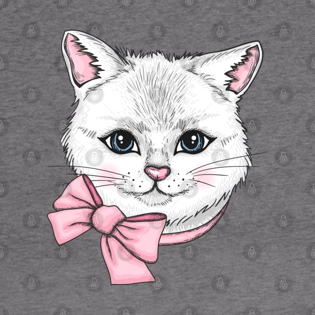 Cat with pink tie by stark.shop